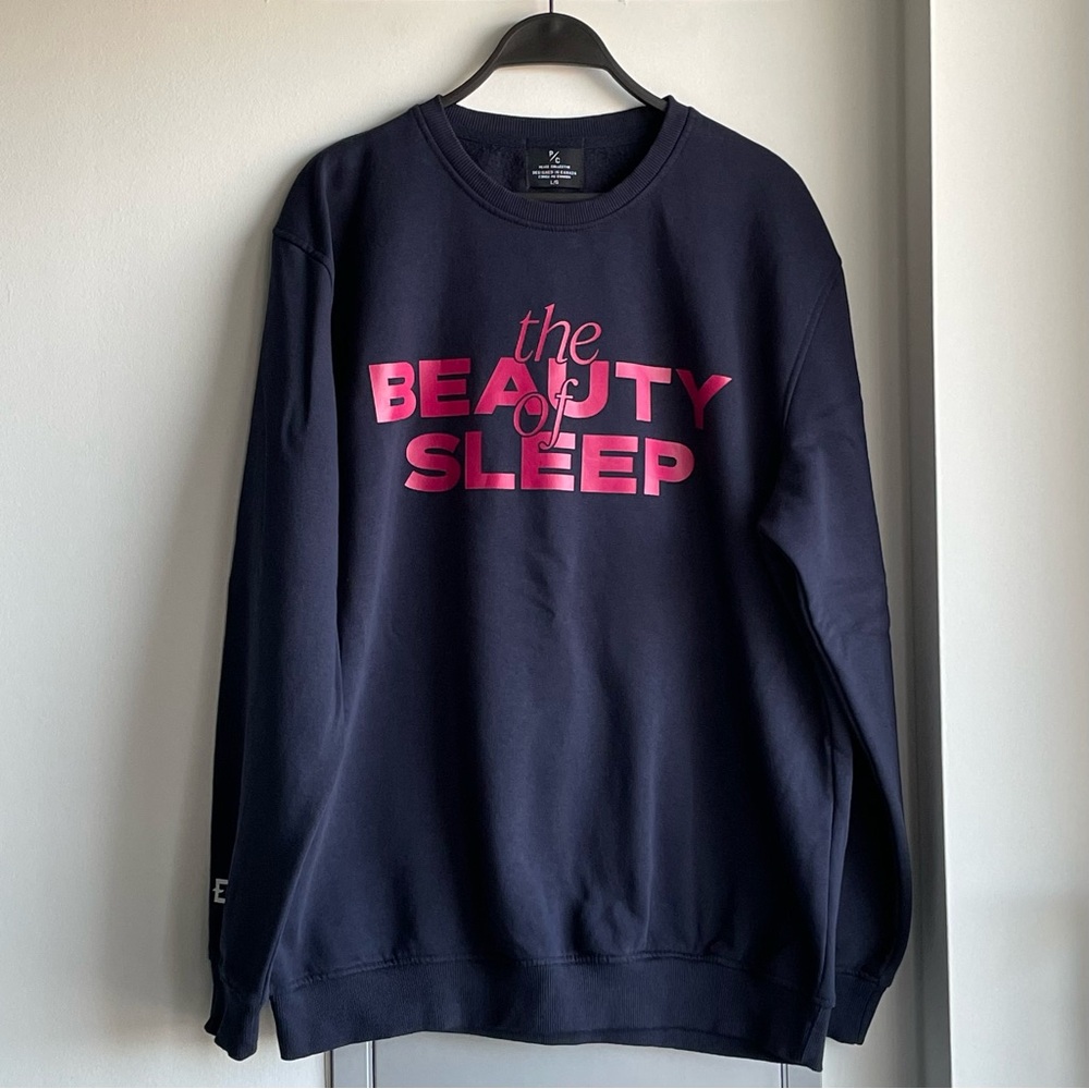 PEACE COLLECTIVE Navy Sweatshirt with 'The Beauty of Sleep'